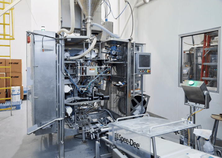 A Triangle VFFS Bagger and a Spee-Dee auger used to improve efficiency.