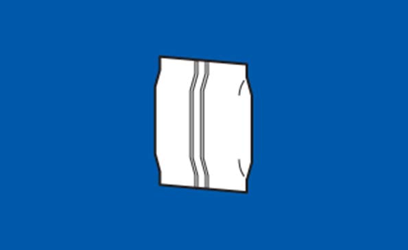 Pillow bag/ultrasonic seal packaging style icon.